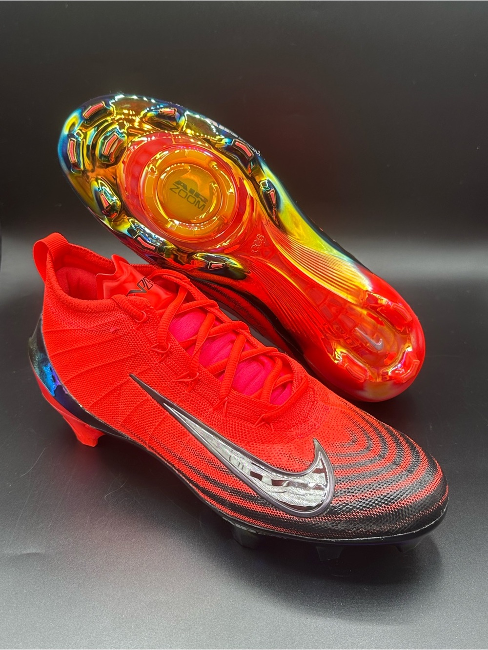Nike Vapor Elite 1 Football Cleats Crimson Laser Orange HF1099-600 Men's Size 10